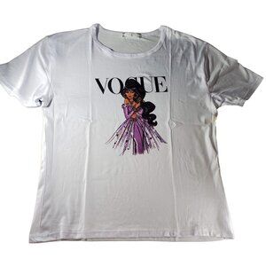 Jasmine Princess Knit Blouse Aladdin Short Sleeve Tee Shirt Graphic Top